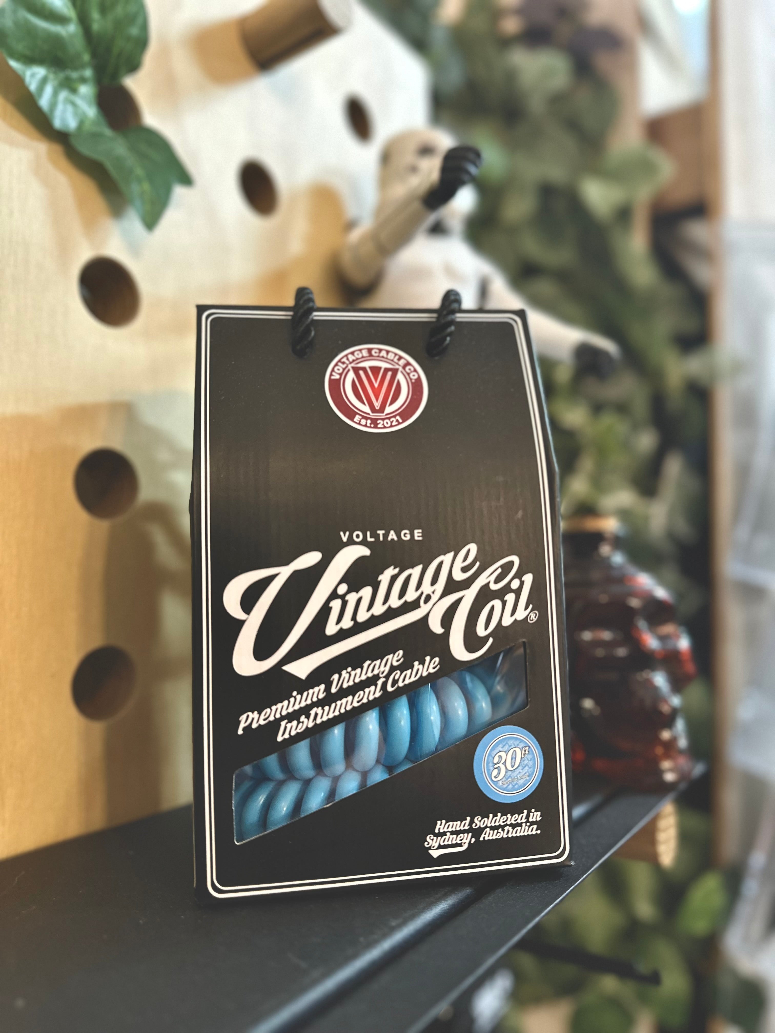 Voltage | Vintage Coil Cable | ST-ANGLE | Electric Blue | Australian Made 🇦🇺 Voltage | Vintage Coil Cable | ST-ANGLE | Electric Blue | Australian Made 🇦🇺